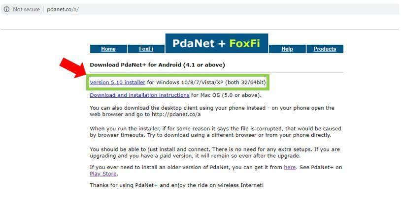 PdaNET for Windows Download