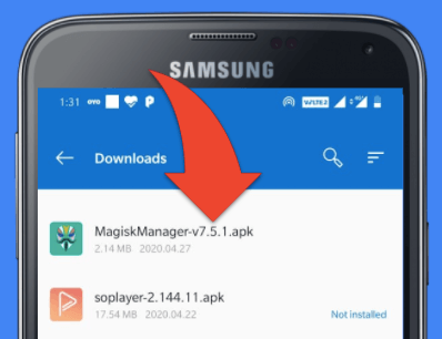 Magisk Manager APK File on File Manager