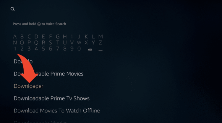 Search for Downloader on Firestick