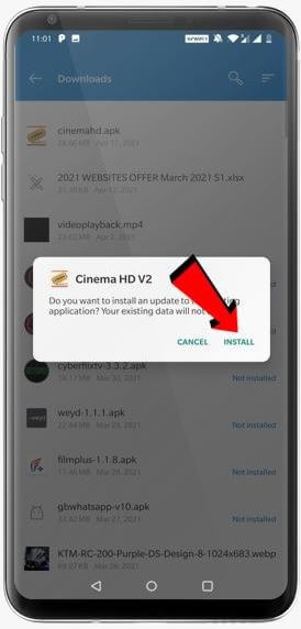 cinema hd on android installation 3