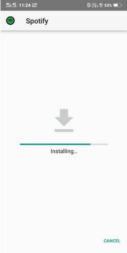 Installing App screenshot